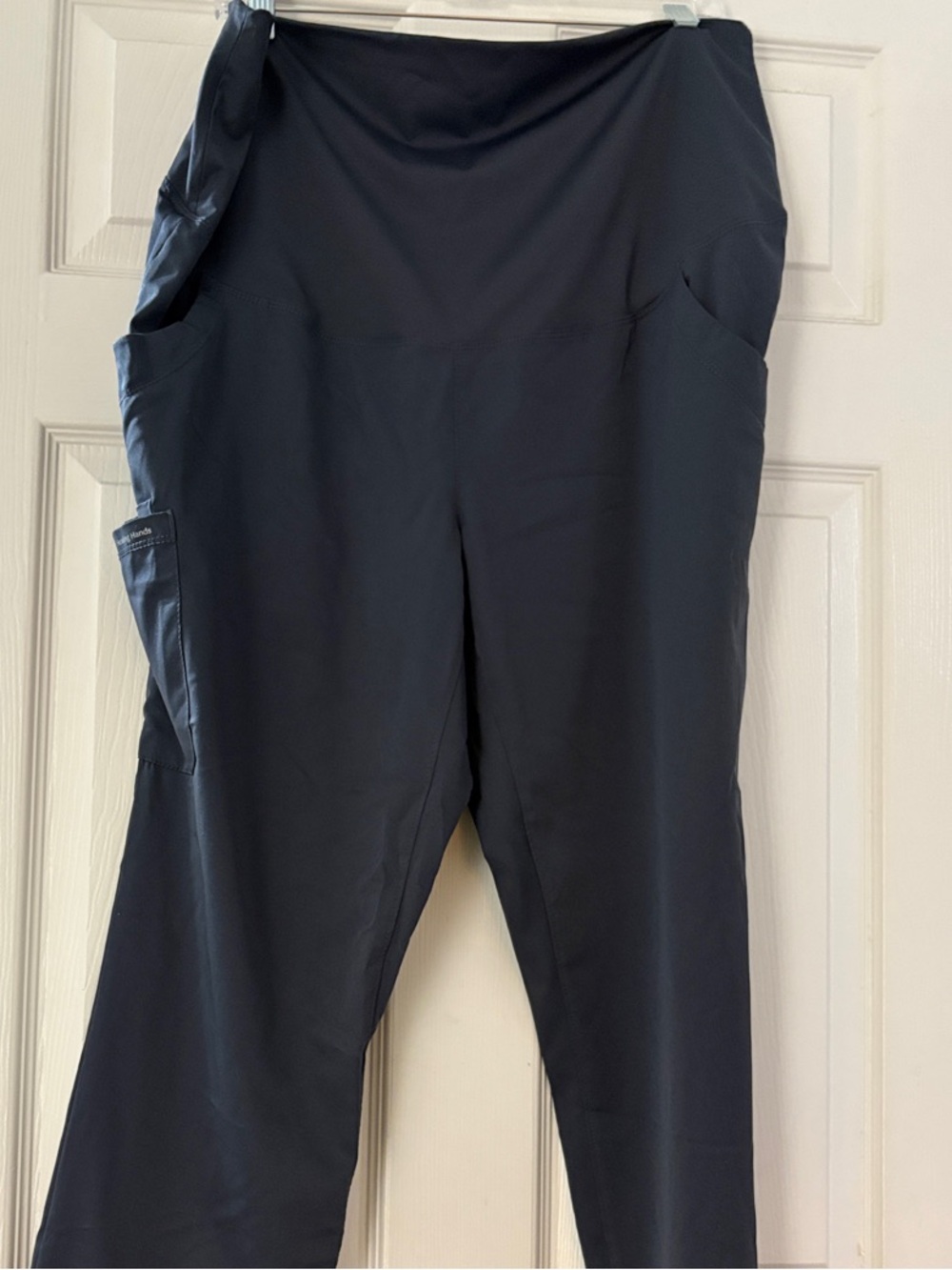 Healing Hands Maternity scrub pants- gray, stretchy waist, pull on, straight leg